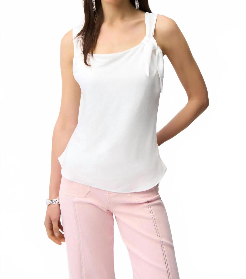 NEW JOSEPH RIBKOFF sleeveless square neck pullover in vanilla
